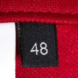 Valentino Burgundy Jersey Side Stripe Detail Track Pants M