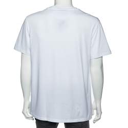 Valentino White VLTN Print Cotton Crew Neck T-Shirt L