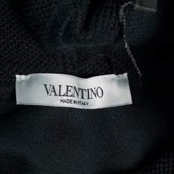 Pre Owned Valentino Black VLTN Print Cotton Hooded Sweatshirt L