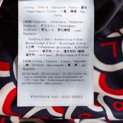 Pre Owned Valentino Navy Blue & Red Scale Print Zip Front Trench Coat XL