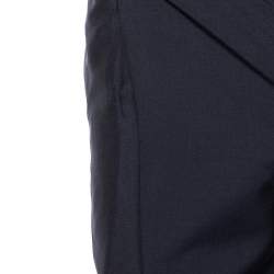 Valentino Navy Blue Wool Straight Fit Formal Pants XS