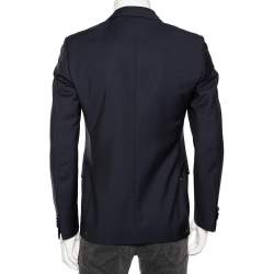 Pre Owned Valentino Navy Blue Wool Single Breasted Blazer S