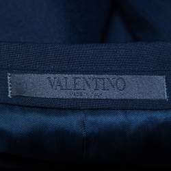 Pre Owned Valentino Navy Blue Wool Single Breasted Blazer S