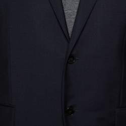 Pre Owned Valentino Navy Blue Wool Single Breasted Blazer S