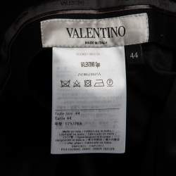 Pre Owned Valentino Navy Blue Wool Straight Fit Formal Pants XS