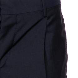 Pre Owned Valentino Navy Blue Wool Straight Fit Formal Pants XS