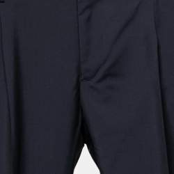 Valentino Navy Blue Wool Tapered Trousers XS