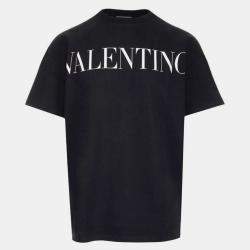 مملوكة مسبقًا Valentino Black/White Logo-Print T-Shirt S