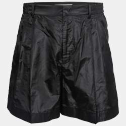 Valentino Black Silk Pleated Shorts M 