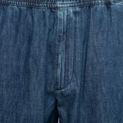 Valentino Blue Denim Elastic Waist Shorts M 