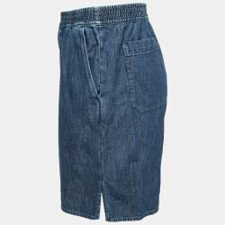 Valentino Blue Denim Elastic Waist Shorts M 