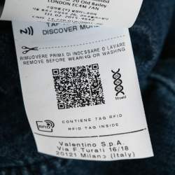 Pre Owned Valentino Blue Denim Short Sleeve Shirt M