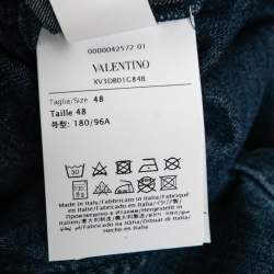 Pre Owned Valentino Blue Denim Short Sleeve Shirt M