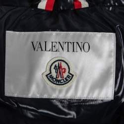Pre Owned Valentino X Moncler Navy Blue Synthetic V Logo Down Puffer Jacket M