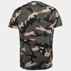 Pre Owned Valentino Green Camouflage Printed Cotton T-Shirt M
