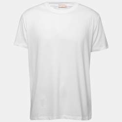 Valentino White Cotton Crew Neck T-Shirt L