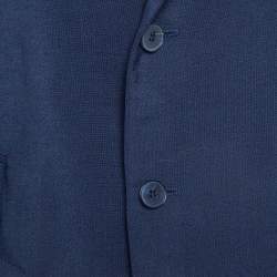 Valentino Navy Blue Mohair Wool Single Breasted Blazer S