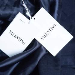 Valentino Navy Blue Mohair Wool Single Breasted Blazer S