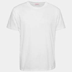 Valentino White Solid Cotton Jersey T-Shirt L