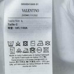 مملوكة مسبقًا Valentino White Solid Cotton Jersey T-Shirt L