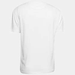 مملوكة مسبقًا Valentino White Solid Cotton Jersey T-Shirt L