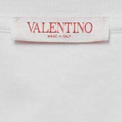 مملوكة مسبقًا Valentino White Solid Cotton Jersey T-Shirt L