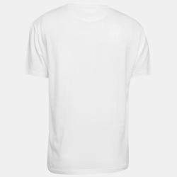 Pre Owned Valentino White Solid Cotton Jersey T-Shirt L