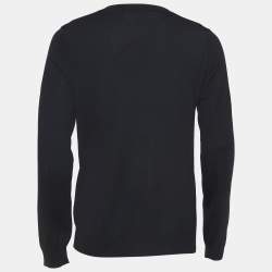 Pre Owned Valentino Black Wool Knit Crew Neck Jumper L