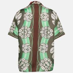 Pre Owned Valentino Peony Printed Silk Shirt M