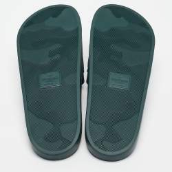 Valentino Green Rubber VLTN Flat Sandals Size 45