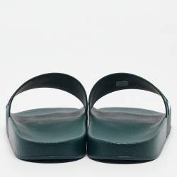 Valentino Green Rubber VLTN Flat Sandals Size 45