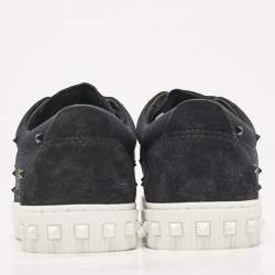 Pre Owned Valentino Black Canvas Cityplanet Sneakers Size 40