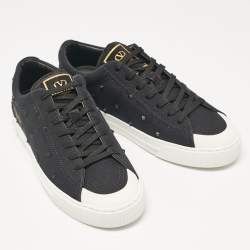 Pre Owned Valentino Black Canvas Cityplanet Sneakers Size 40