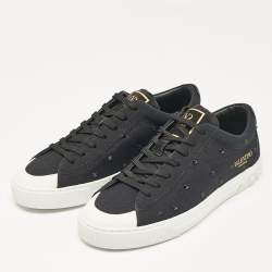 Pre Owned Valentino Black Canvas Cityplanet Sneakers Size 40