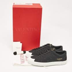 Pre Owned Valentino Black Canvas Cityplanet Sneakers Size 40