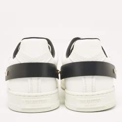 Pre Owned Valentino White Leather Backnet Low Top Sneakers Size 45