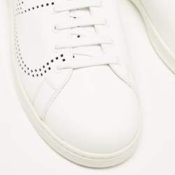 Pre Owned Valentino White Leather Backnet Low Top Sneakers Size 45