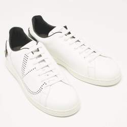 Pre Owned Valentino White Leather Backnet Low Top Sneakers Size 45