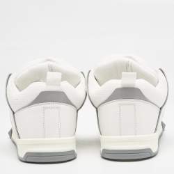 مملوكة مسبقًا حذاء رياضي فالنتينو VL7N جلد وكانفاس رصاصي/أبيض بعنق منخفض مقاس 42