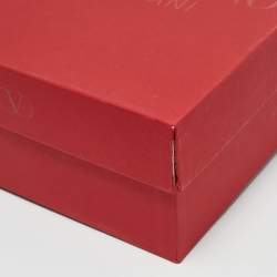 Pre Owned Valentino Black Leather Rockstud VLogo Loafers Size 42.5