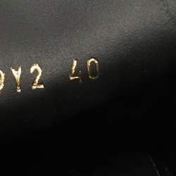 Pre Owned Valentino Black Leather VLogo Driver Loafers Size 40