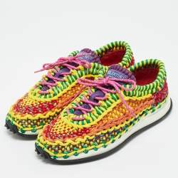 مملوكة مسبقًا Valentino Crochet Size 45 Multicolor Woven Fabric Low Top Sneakers