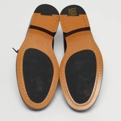 Pre Owned حذاء ديربي فالنتينو جلد أسود برباط مقاس 49.5