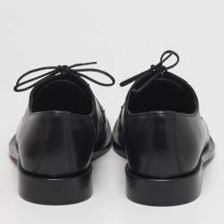 Pre Owned حذاء ديربي فالنتينو جلد أسود برباط مقاس 49.5