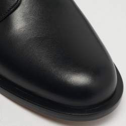 Pre Owned حذاء ديربي فالنتينو جلد أسود برباط مقاس 49.5