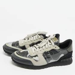 مملوكة مسبقًا حذاء رياضي فالنتينو "روكرانر" جلد وزبدة متعدد الألوان بدانتيل مقاس 44