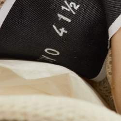 Pre Owned حذاء رياضي فالنتينو روكرونر قماش كاموفلاج بني/بيج وجلد وزبدي مقاس 41.5