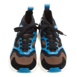 Pre Owned Valentino Tricolor Mesh And Leather Sound High Top Sneakers Size 40