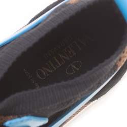 Pre Owned Valentino Tricolor Mesh And Leather Sound High Top Sneakers Size 40