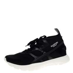 Pre Owned حذاء رياضي فالنتينو برقبة عالية  شبكة وجلد مقاس 44